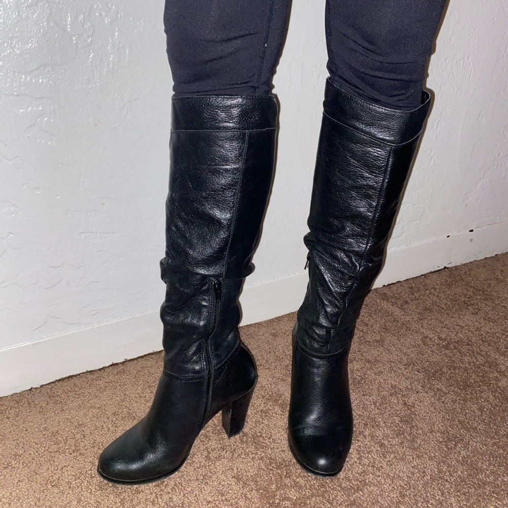 ALDO Black Leather Heel Boots size 7